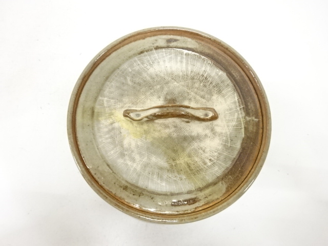  作家物　葉彫　水指（保護箱付）